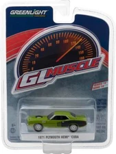 2017 Greenlight Muscle 1971 Plymouth HEMI Cuda Sassy Grass Green 1:64 Scale S-18