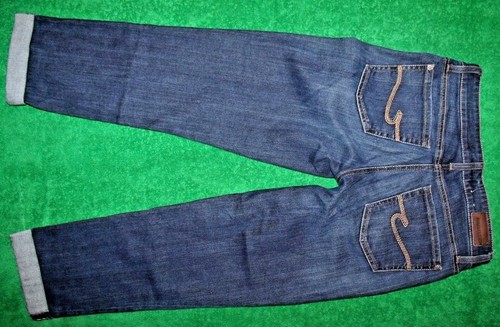 Women's Cambio Celia Cropped Cuffed Blue Jeans Cotton Blend Size 6 (28/24) - 第 2/4 張圖片