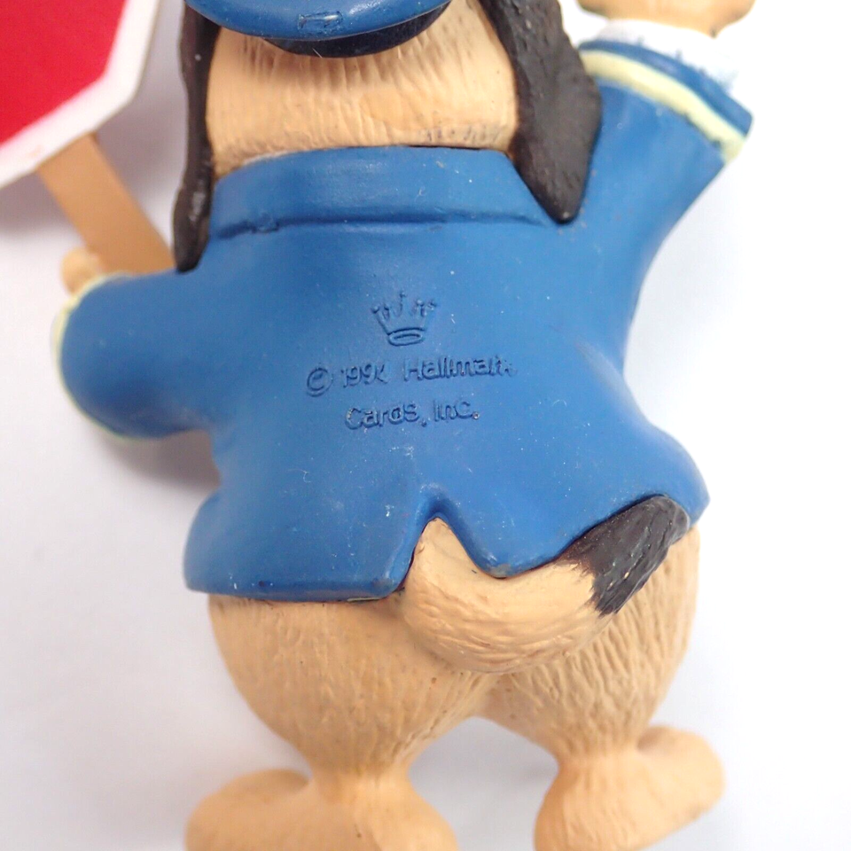 Hallmark Police Christmas Ornament 1994 Dog Policeman w/ Stop Sign