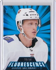 18/19 2018-19 Upper Deck Fluorescence Blue #F21 Juuso Valimaki Flames/50