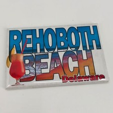 Rehoboth Beach Delaware Souvenir Refrigerator Magnet w/ Tropical Drink