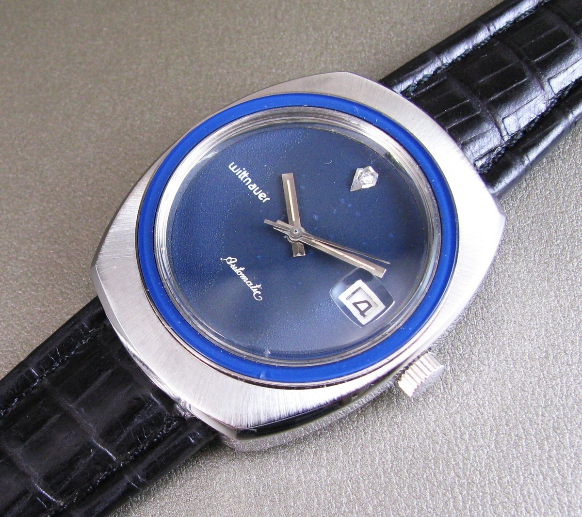Vintage LONGINES Wittnauer men\'s automatic watch Date C11KAS swiss 1970s WITTNAUER Geneve Automatic Watch Date Indicator Cal. C11KAS  main image 4