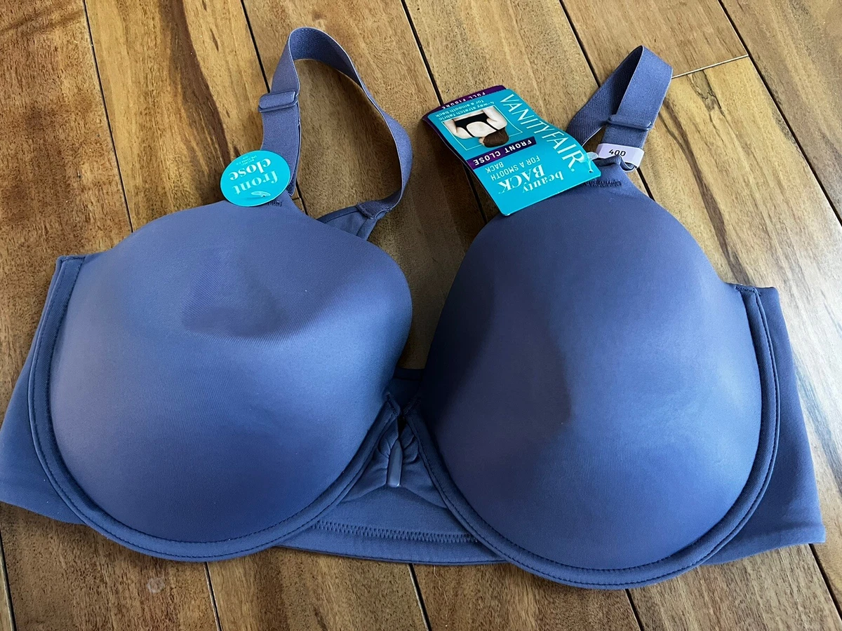 Vanity Fair 76384 Beauty Back Full Figure Bra Rare Blue Front