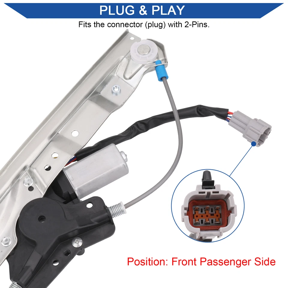 Front Right Window Regulator w/Motor for 2004 2005 2006 2007-2010 Nissan Titan - Image 4 of 4
