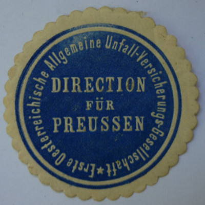 Stempelmarke Erste Österreichische Unfallversicherungs Gesellschaft vor 1945
