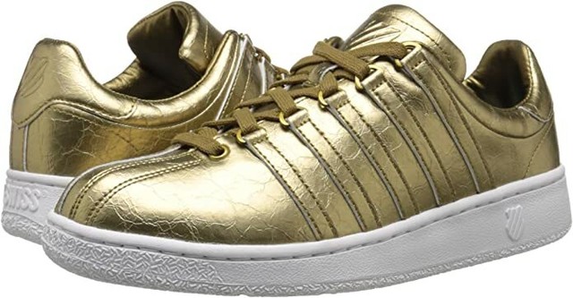 white and gold k swiss