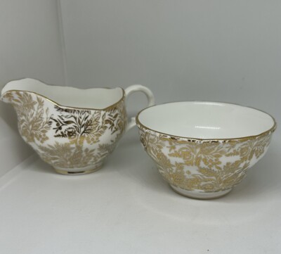 Vintage Melba Bone China – Creamer and Sugar Bowl set – GOLD