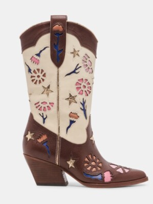 NIB Dolce Vita Lassie Boots Women s Leather Embroidery Cowboy, Western Boots 6.5