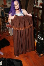 Antique Riding Cape Embroidered Brown Shawl