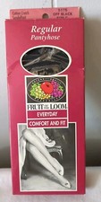 VINTAGE 1995 FRUIT OF THE LOOM PANTYHOSE Size C Off Black MADE IN USA