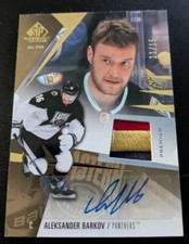 UD 2023-24 SP Game Used Gold All Star Aleksander Barkov #128 Patch Auto 11/15.