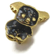 Vintage Koala Bear Pin Brooch Gold Tone Crushed Opal Inlay Modernist Jewelry