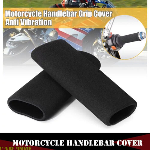 2x Motorcycle Handlebar Cover Motorbike Slip-on Foam Grip Cover Anti Vibration - Picture 1 of 6