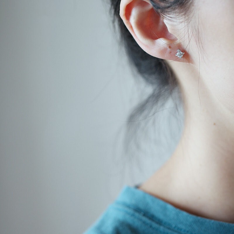 12MM Crystal Stud Earrings For Women Anime Punk Band Blast