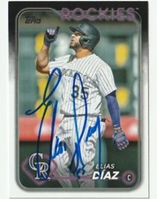 Elias Diaz Autographed 2024 Topps Series One Card #161 Colorado Rockies