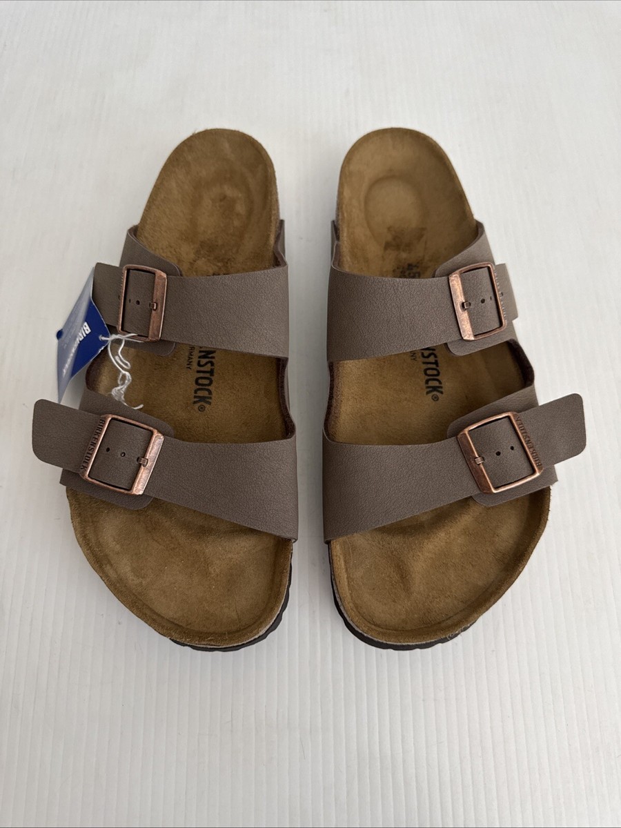 NWT Birkenstock Arizona Birkibuc Soft Slide Sandal- Mocha  display picture 3