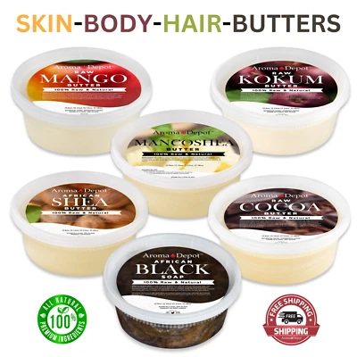 AROMA DEPOT Mango Butter, Shea Butter, Kokum, Cocoa Butter 100% Pure For Skin Body Hair