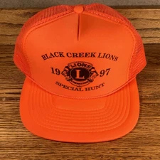 BLACK CREEK WISCONSIN LIONS 1997 SPECIAL DEER HUNT TRUCKERS HAT NEW OLD STOCK
