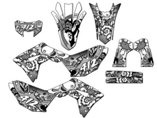 2021-2024 CRF 450 RL ZANY White Senge Graphics Kit Compatible with Honda
