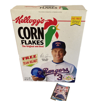 Nolan Ryan 1993 Kellogg's Corn Flakes Cereal Box + 1992 Donruss Coca Cola Cards