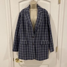 NWT Size XXL Gray Plaid Blazer Women's A New Day Retail 38