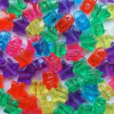 Star Beads Jewel Rainbow Multi Mix Large Hole Pony Beads Made in USA