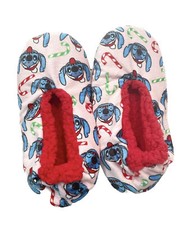 Disney Lilo Stitch Women s Slippers M 7-9 Pink Sherpa Lined Non Slip Holiday