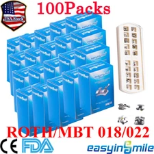 5/100Pk Dental Metal Brackets Orthodontic Mini Braces ROTH/MBT 022/018 Mesh Base