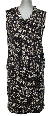 MMK MICHAEL BY MICHAEL KORS BROWN PRINT JERSEY DRESS, S, $295