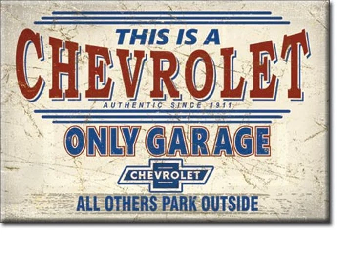 Chevrolet only Garage USA Retro nur für Chevy Werkstatt Magnet Schild - Bild 1 von 1