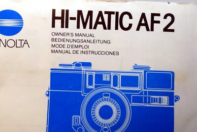 Minolta Hi-Matic AF2 Film camera manual Instruction Guide E