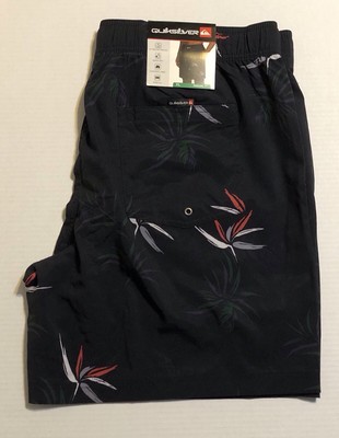 QuickSilver Board Shorts Mens XL Black Walking Shorts