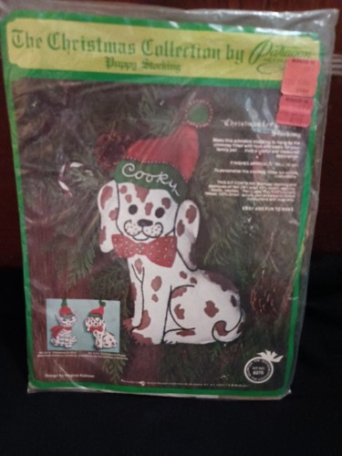 Vintage Paragon Needlecraft Puppy Stocking Kit #6275 Christmas Collection NOS - Picture 1 of 4