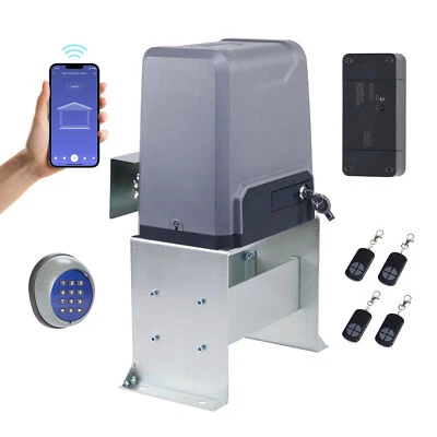 CO-Z 3300lbs Electric Automatic Sliding Gate Opener APP+Keypad+4 Remote Control