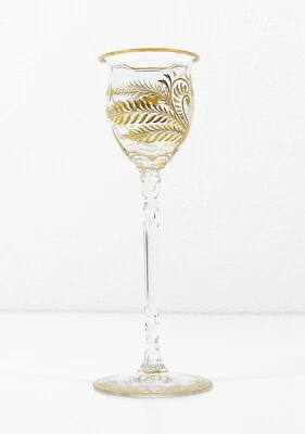 Jugendstil Stängelglas 23 cm Römer Golddekor Josephinenhütte 1890 - 1900 - Bild 1 von 4