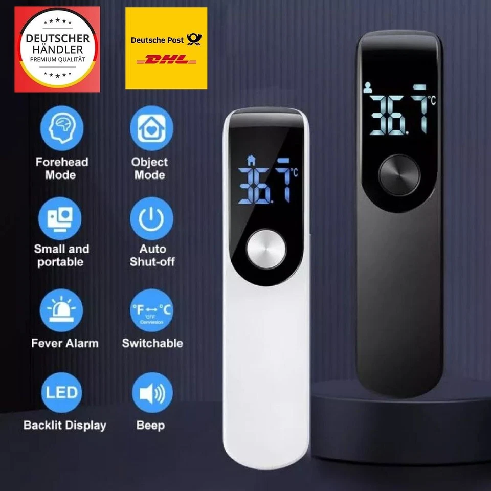 AURUM Infrarot - Fieber Thermometer Digital LCD - Kontaktlos - Stirn - Baby - Kind