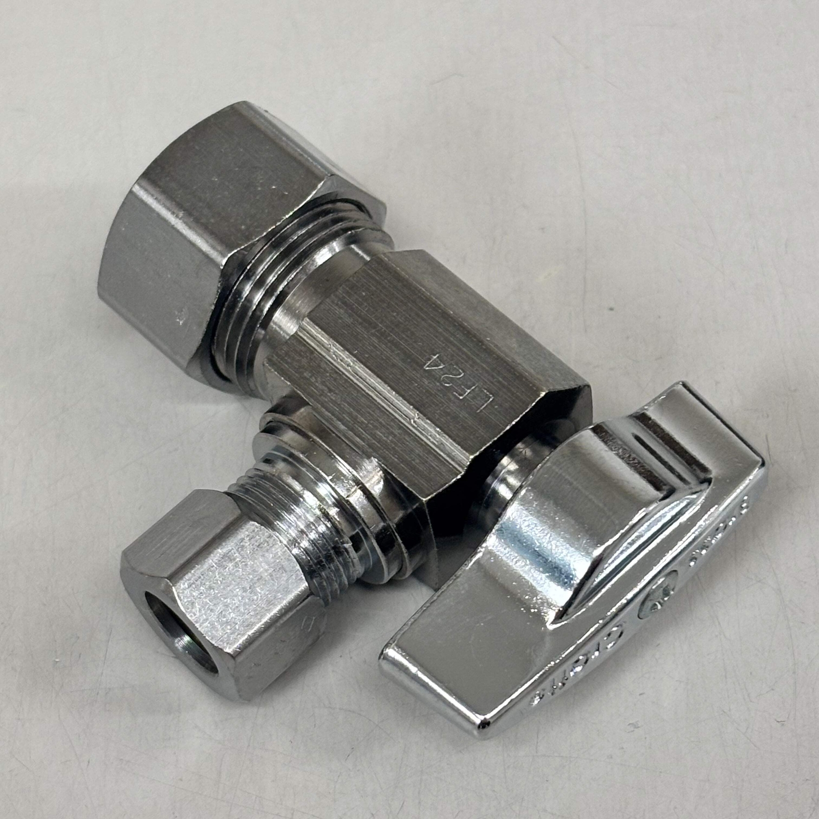 BRASSCRAFT 1/4 Turn Angle Ball Stop 1/2" NOM COMP In X 3/8" OD COMP Out KTCR19XC