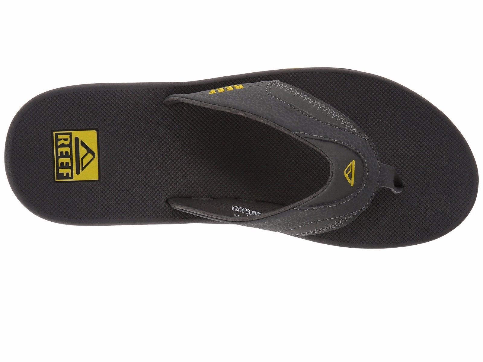 Reef Men's Fanning II Flip-Flop Grey Yellow Medium (D, M) Sizes