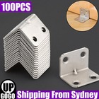 <!--F#f_0-->100Pcs Corner Brace Joint Right Angle L Bracket Stainless Steel Shelf Support AU<!--F/-->