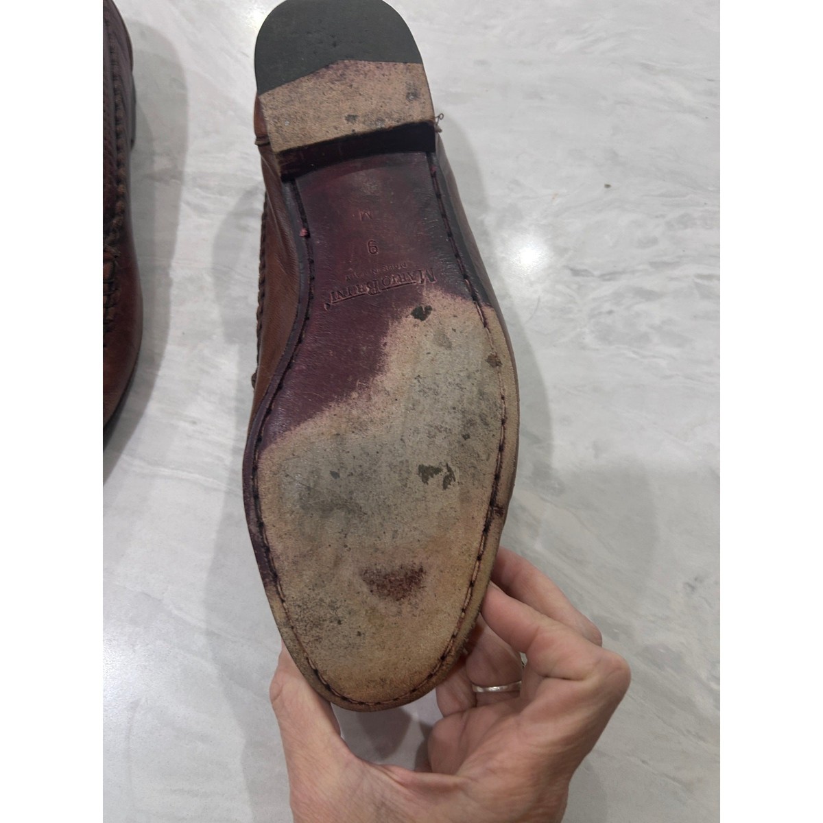 Mario Bruni Mens Burgundy Leather Tassel Loafers Made in Italy Size 9 Best Custom Italian Suits in Boston | Antoine Rubini & Cuffs  main image 3