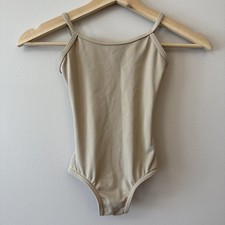 Body Wrappers Girls Size 4-6 Dance Ballet Leotard Nude Lined Spaghetti Strap