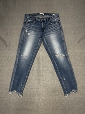 MOUSSY VINTAGE Women  s Jeans Size 29 Blue Distressed Raw Hem Skinny Japan Premiu