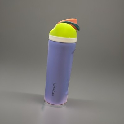 Nabkdask 24oz Yellow, Green & Orange Sip & Swig Lid W/Purple Insulated Bottle