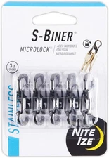 Nite Ize S-Biner Microlock Stainless Steel Durable Carabiner Key Holder 5-Count