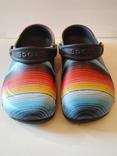CROCS BISTRO GRAPHIC COLORFUL MULTI STRIPE CLOGS