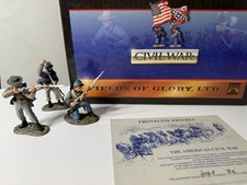 Conte Yanks  Rebs Civil War Confederate Infantry Firing Line Set 2 Metal 1999