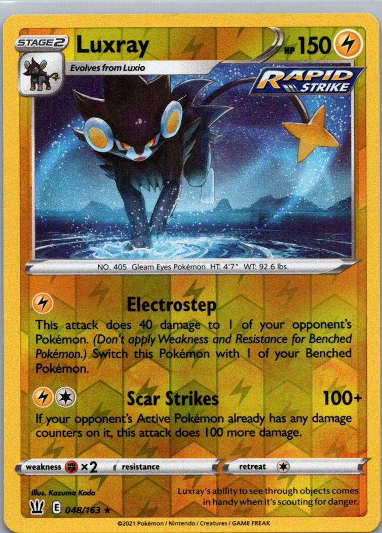 Pokemon TCG Luxray 48/163 Battle Styles Rev Holo LP