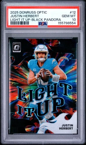 2025 Donruss Optic Justin Herbert Black Pandora (PSA 10)