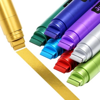 8 Metallic Poster Markers - Jumbo Markers Set with 15mm Wide Jumbo Tip for