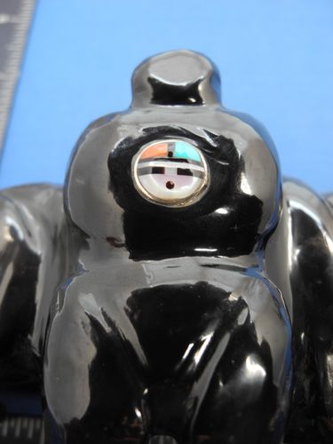 Zuni Black Marble MOTHERw/BEAR CUB,Fetish by Donovan Dewa,+SUNFACE+HEART LINE - Picture 19 of 20
